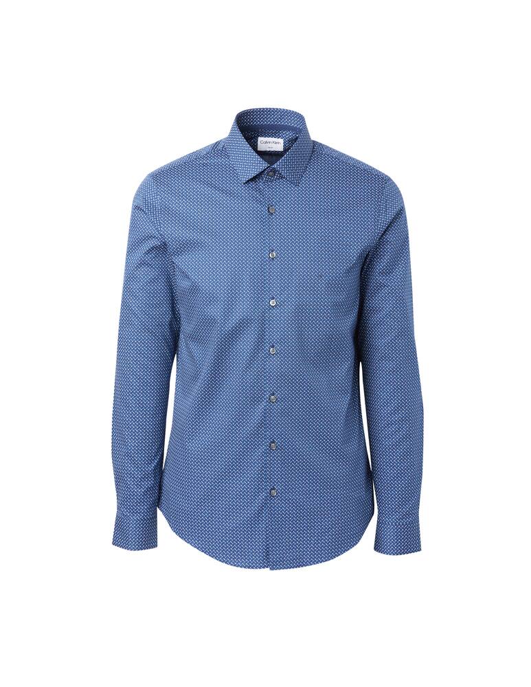 rinascente Calvin Klein Bicolor printed slim shirt - blue