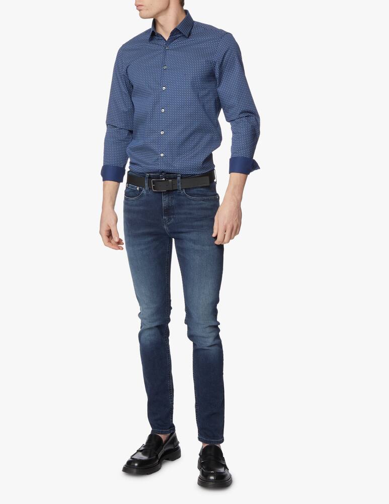 rinascente Calvin Klein Bicolor printed slim shirt - blue