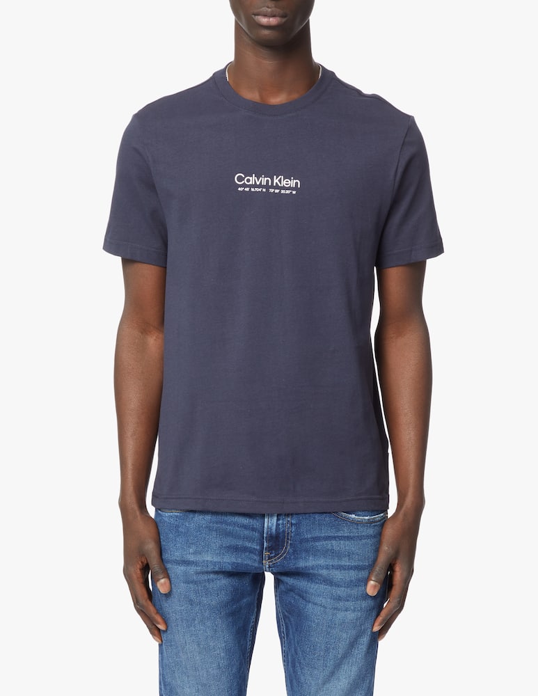 Calvin Klein Maglietta manica corta logo coordinate - blu - immagine 1 Calvin Klein Maglietta manica corta logo coordinate - blu - immagine 1
