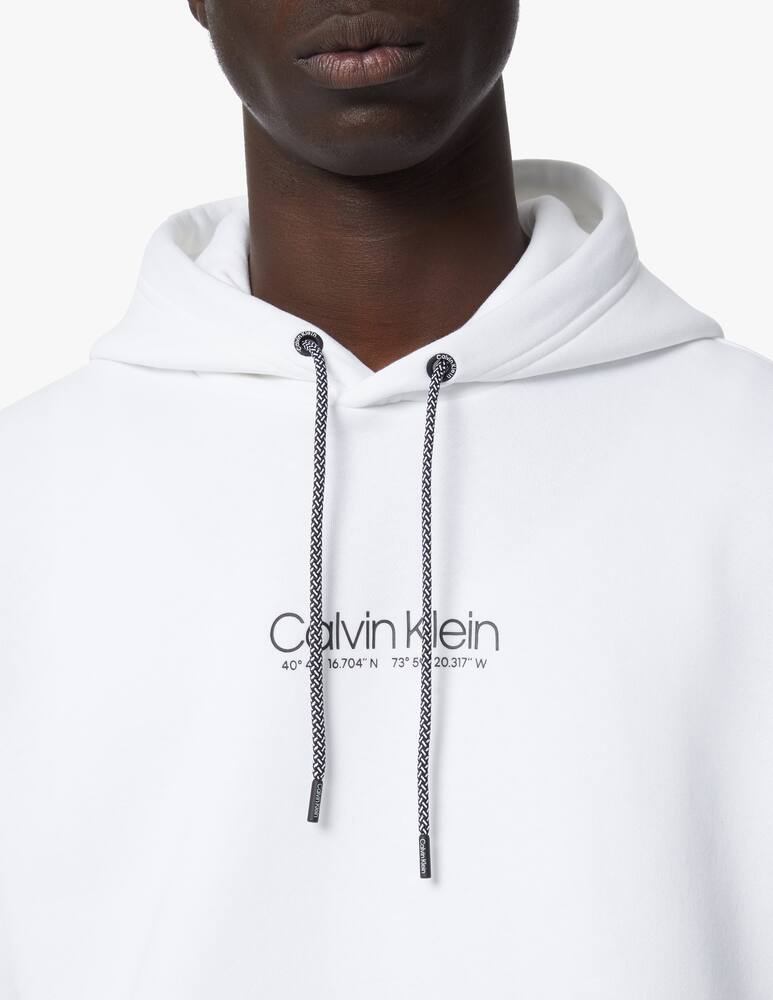 rinascente Calvin Klein Felpa con cappuccio logo coordinate - bianco