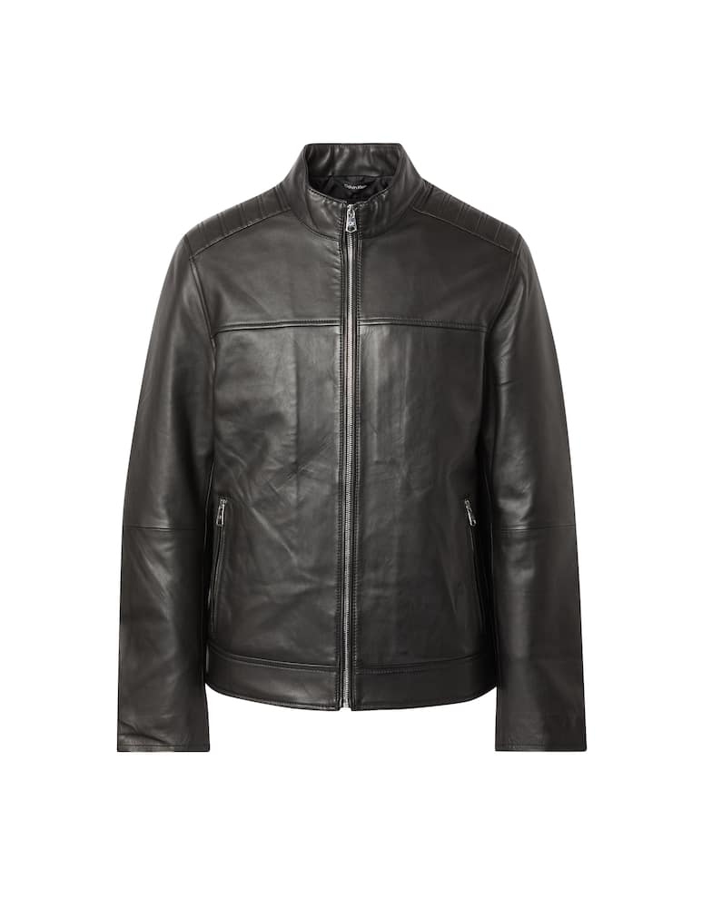 rinascente Calvin Klein Leather biker jacket - black