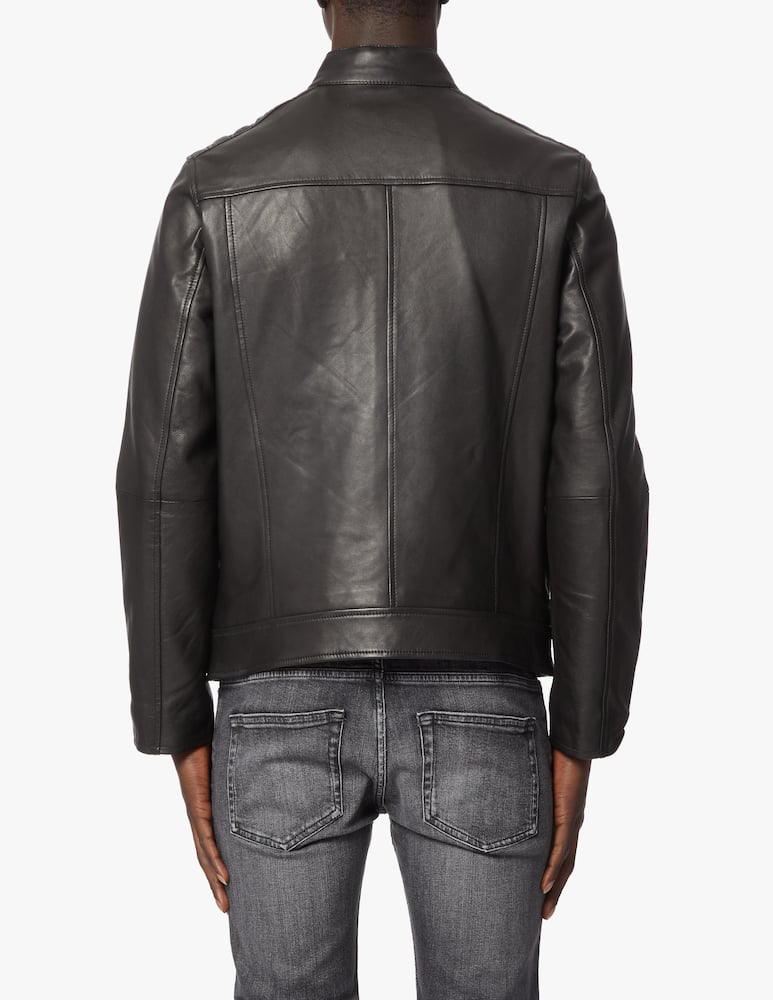 Calvin Klein Leather biker jacket - black - picture 3 Calvin Klein Leather biker jacket - black - picture 3