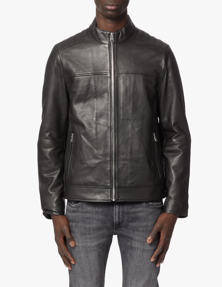 Calvin Klein Leather biker jacket - black - picture 1 Calvin Klein Leather biker jacket - black - picture 1