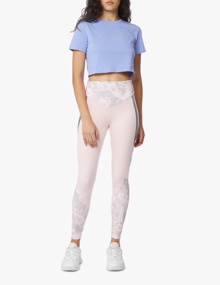 rinascente Calvin Klein Performance Cotton blend cropped t-shirt - lilac