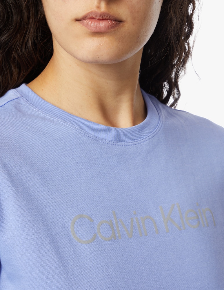 rinascente Calvin Klein Performance Cotton blend cropped t-shirt - lilac