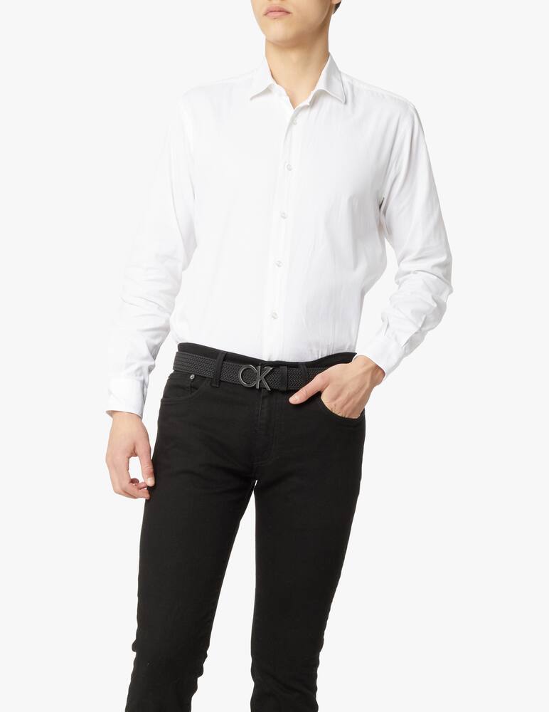 rinascente Calvin Klein Elastic belt with metal logo - black