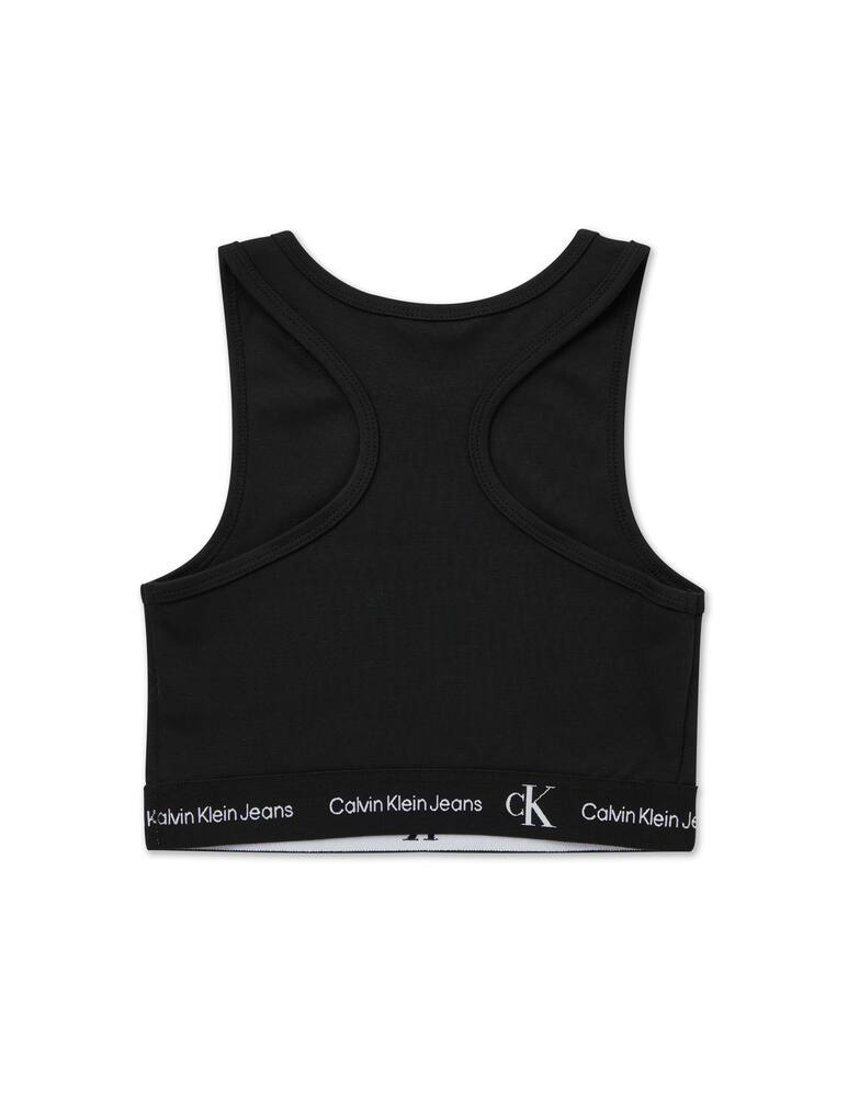 rinascente Calvin Klein Maglietta cropped tape - Nero
