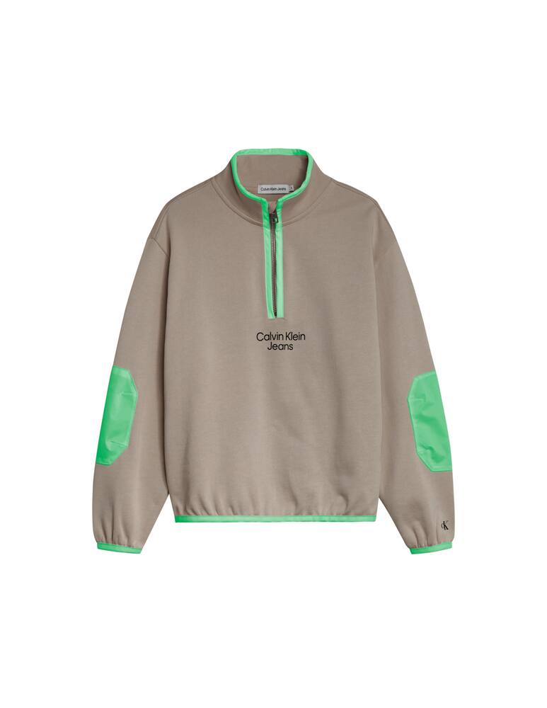 rinascente Calvin Klein Felpa con zip solar mix media - Beige