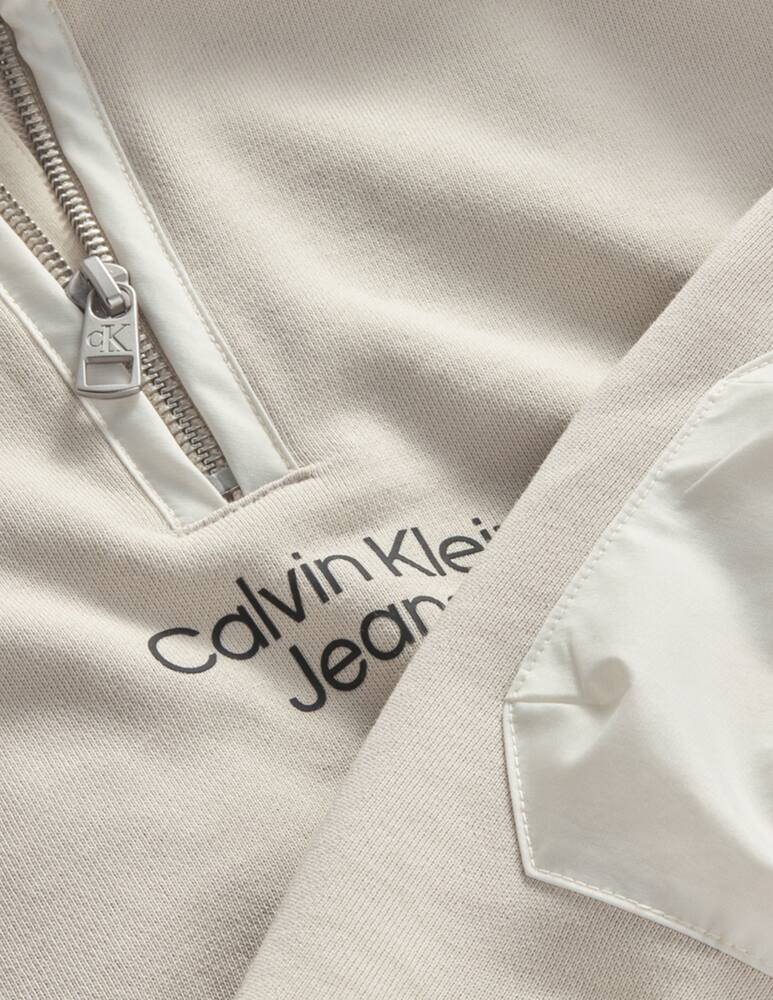 rinascente Calvin Klein Felpa con zip solar mix media - Beige