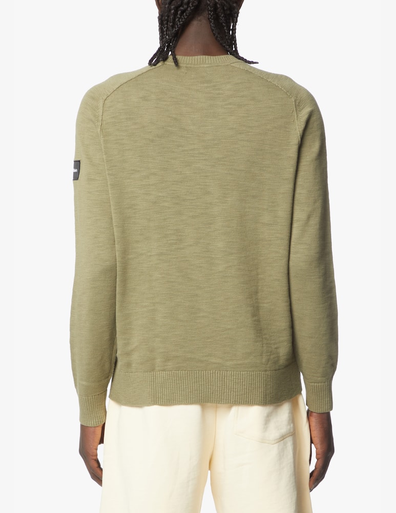 rinascente Calvin Klein Sleeve badge cotton sweater - green