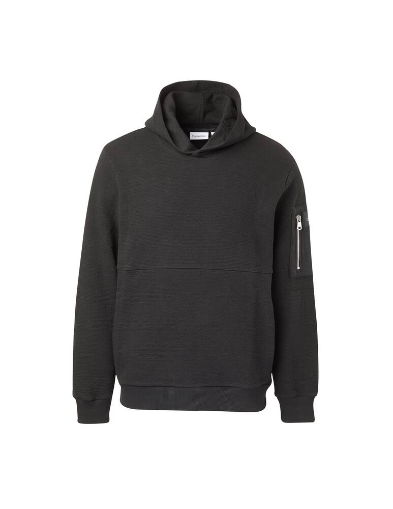 rinascente Calvin Klein Felpa con cappuccio maglia tessuto soft - nero
