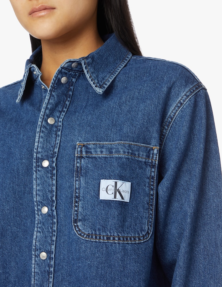 rinascente Calvin Klein Jeans Cropped denim shirt - blue