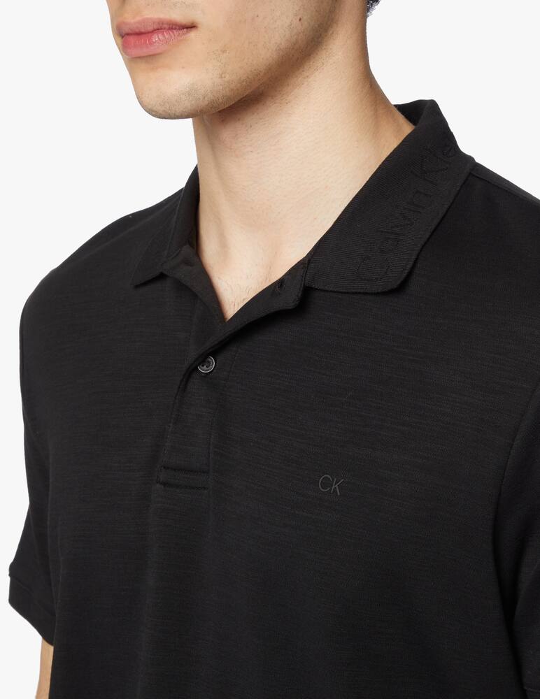 rinascente Calvin Klein Polo in cotone supima collo jacquard - nero