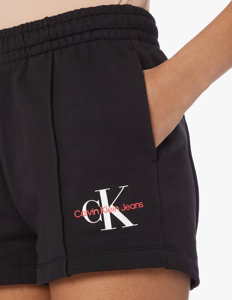 rinascente Calvin Klein Jeans Pantaloncino tuta con logo monogramma - nero