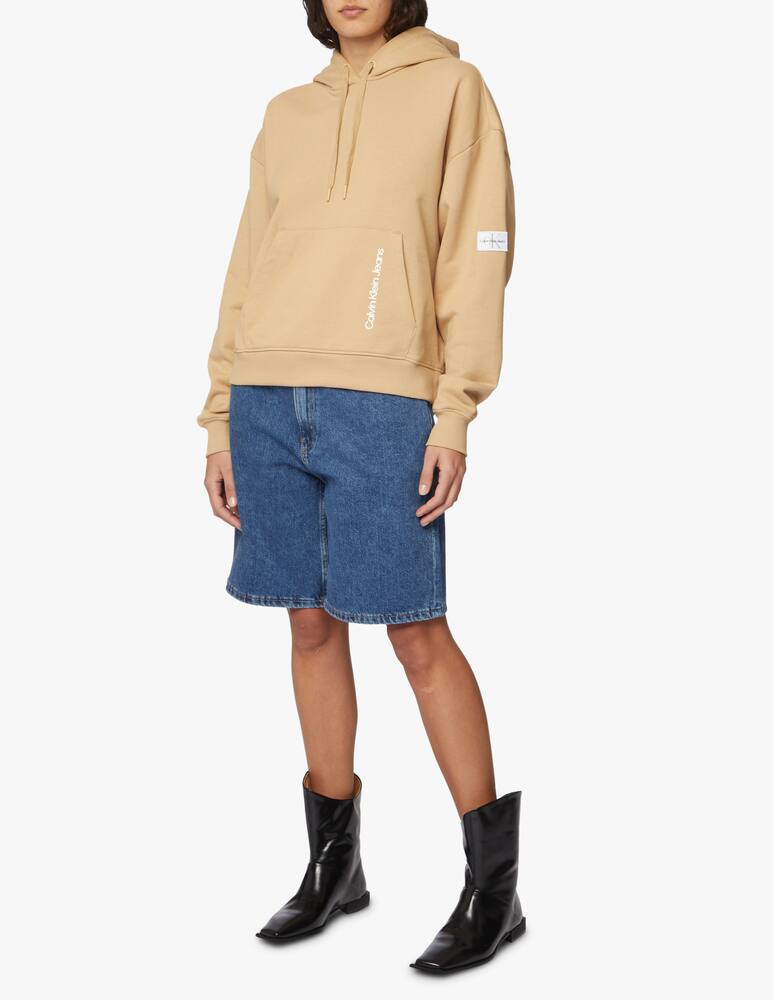 rinascente Calvin Klein Jeans Felpa con cappuccio logo sbiadito sul retro - beige