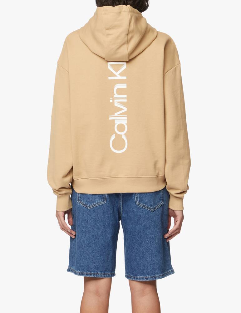 rinascente Calvin Klein Jeans Felpa con cappuccio logo sbiadito sul retro - beige