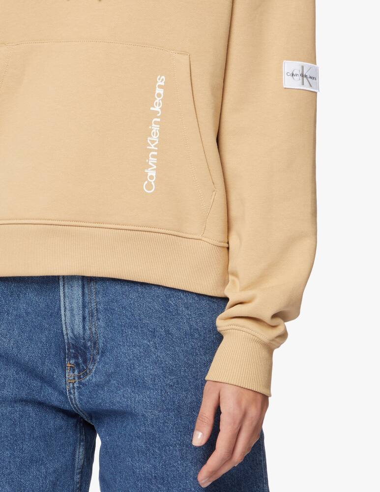 rinascente Calvin Klein Jeans Felpa con cappuccio logo sbiadito sul retro - beige