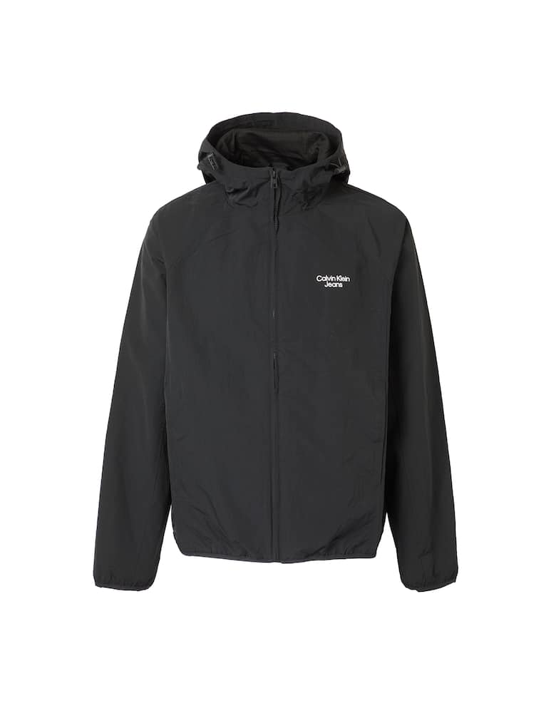 rinascente Calvin Klein Jeans Windbreaker stacked logo jacket - black