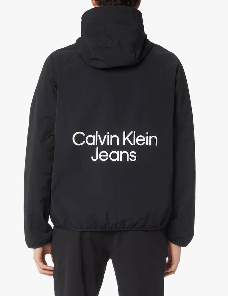 rinascente Calvin Klein Jeans Windbreaker stacked logo jacket - black