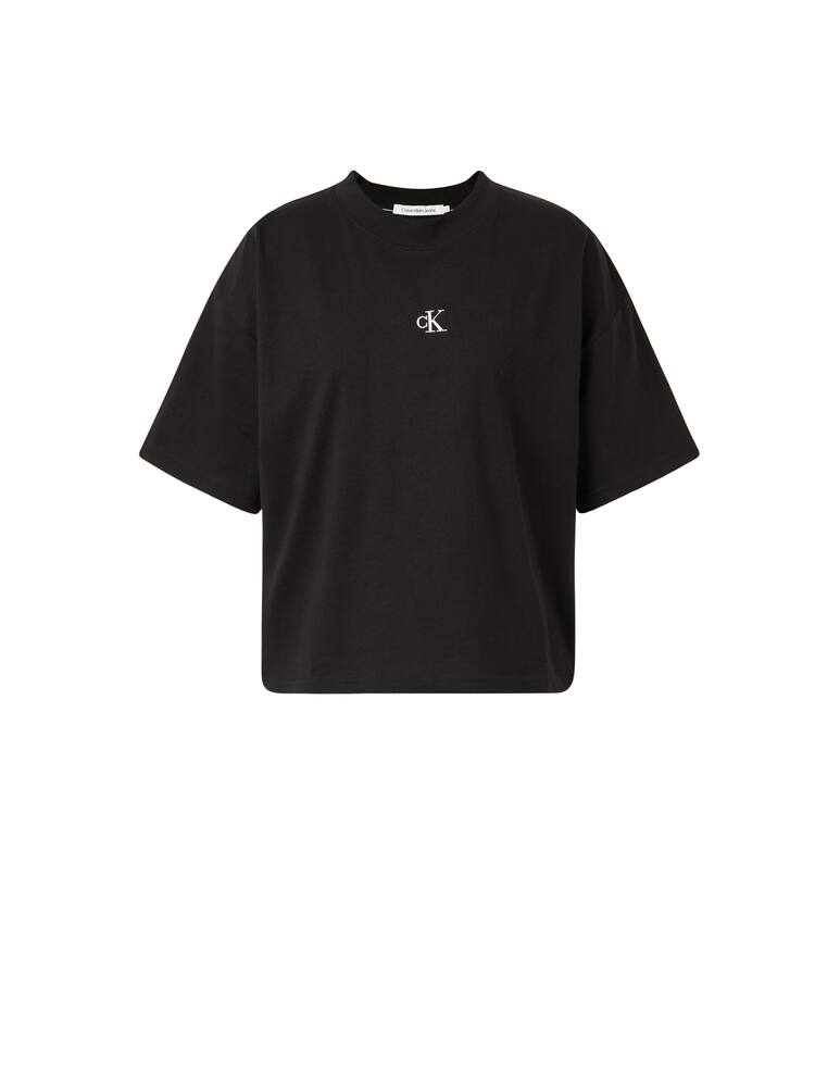 rinascente Calvin Klein Jeans Two tone monogram logo t-shirt - black