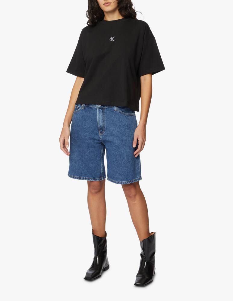 rinascente Calvin Klein Jeans Two tone monogram logo t-shirt - black