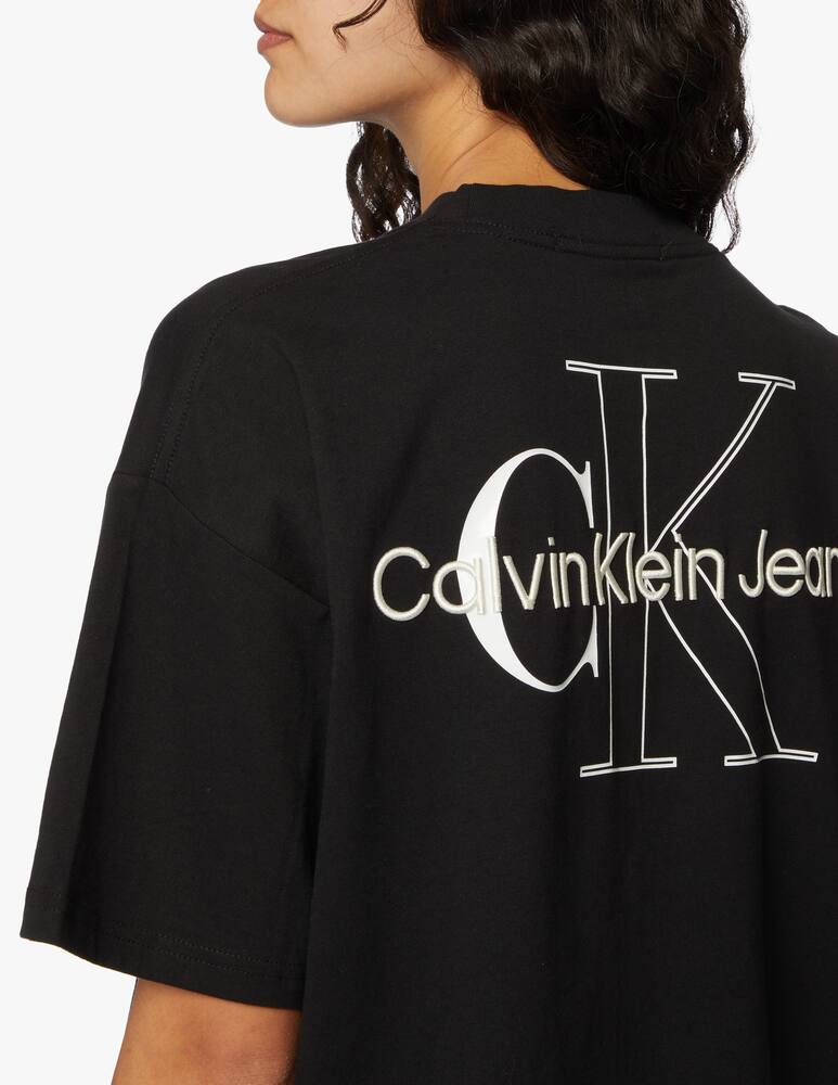 rinascente Calvin Klein Jeans Two tone monogram logo t-shirt - black