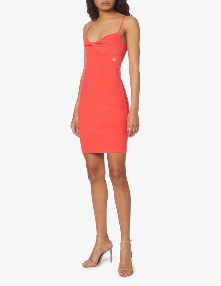 rinascente Calvin Klein Jeans Strappy twisted rib dress - orange