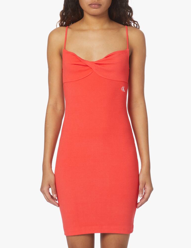 rinascente Calvin Klein Jeans Strappy twisted rib dress - orange
