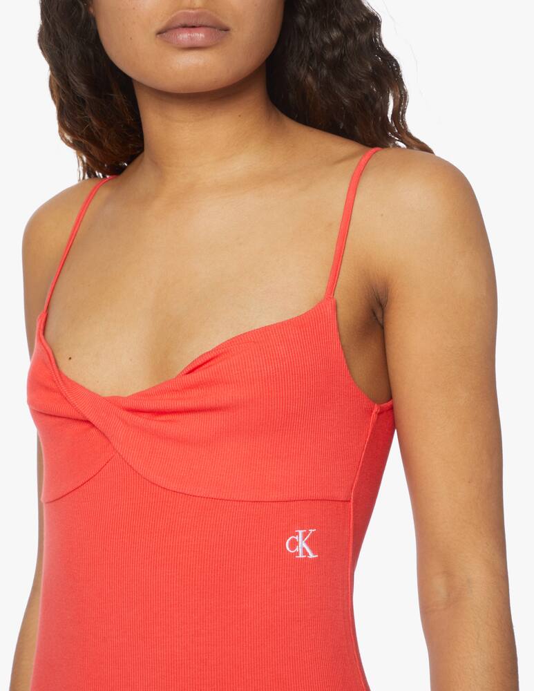 rinascente Calvin Klein Jeans Strappy twisted rib dress - orange