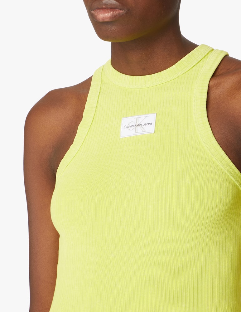 rinascente Calvin Klein Jeans Acid wash rib denim tank - yellow