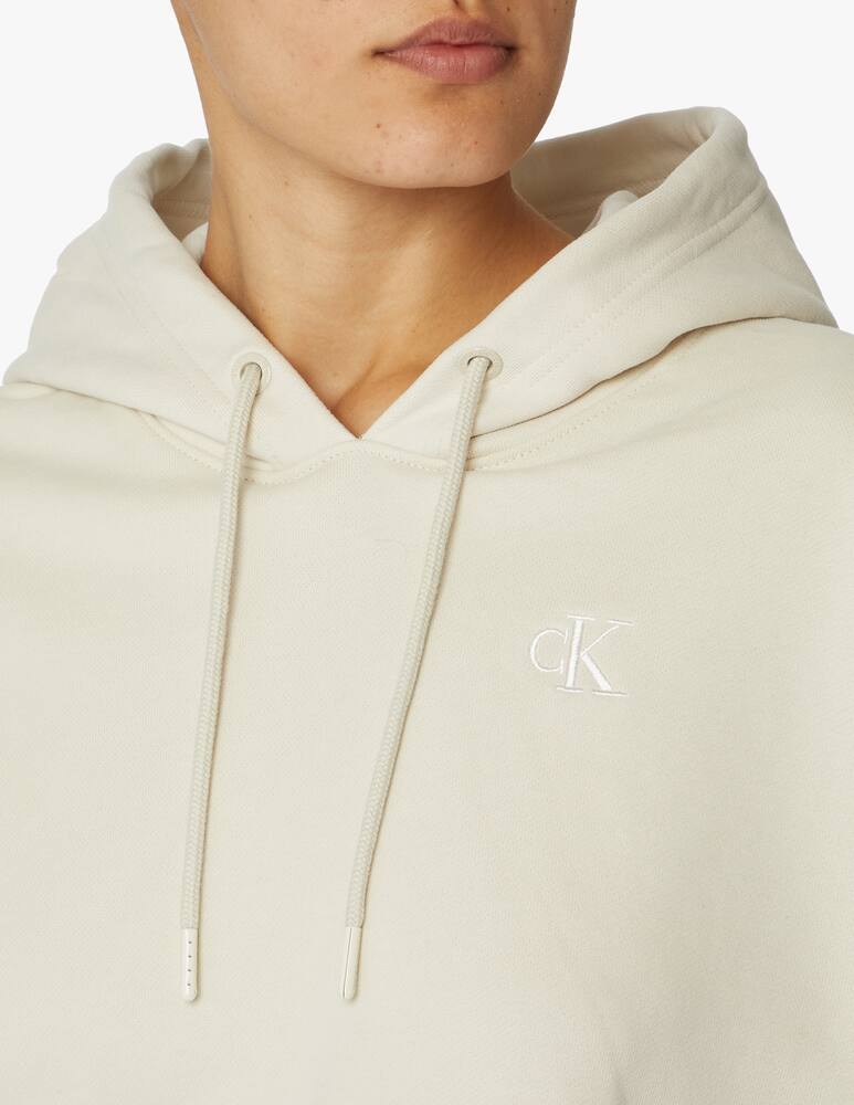 rinascente Calvin Klein Jeans Felpa con cappuccio monogramma bicolore - bianco