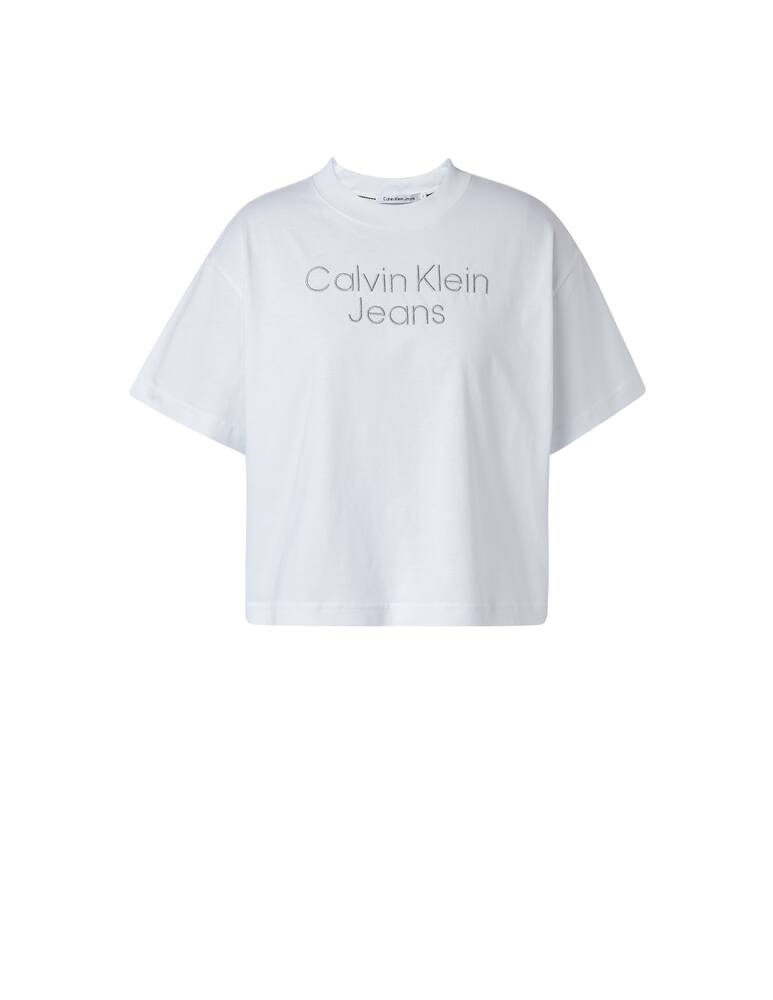 rinascente Calvin Klein Jeans Silver embroidery logo t-shirt - white