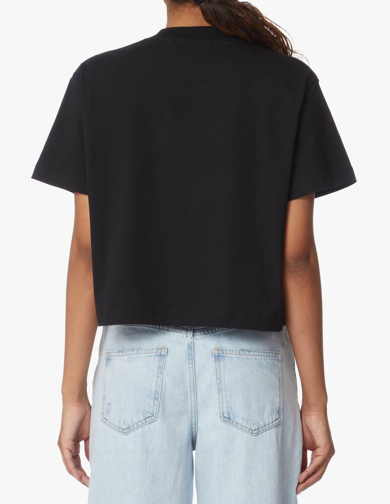 rinascente Calvin Klein Jeans T-shirt con logo ricamato argento - nero
