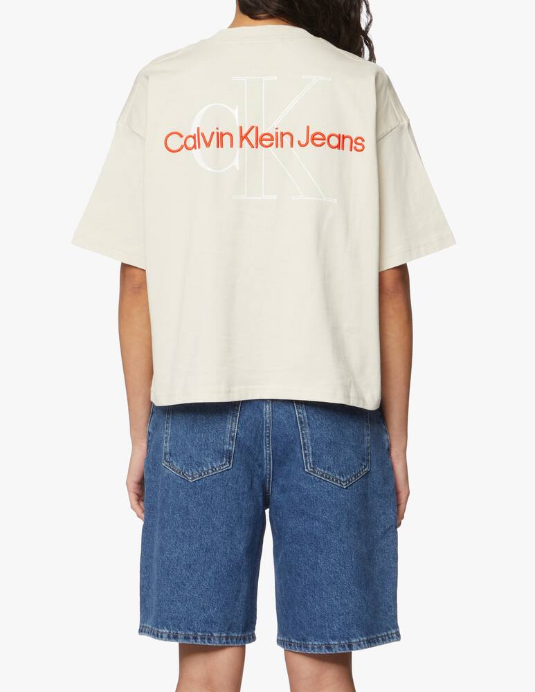 rinascente Calvin Klein Jeans T-shirt con logo monogramma bicolore - bianco