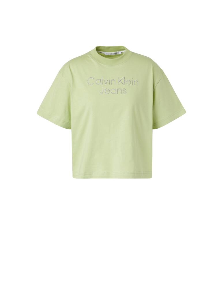 rinascente Calvin Klein Jeans Silver embroidery logo t-shirt - green