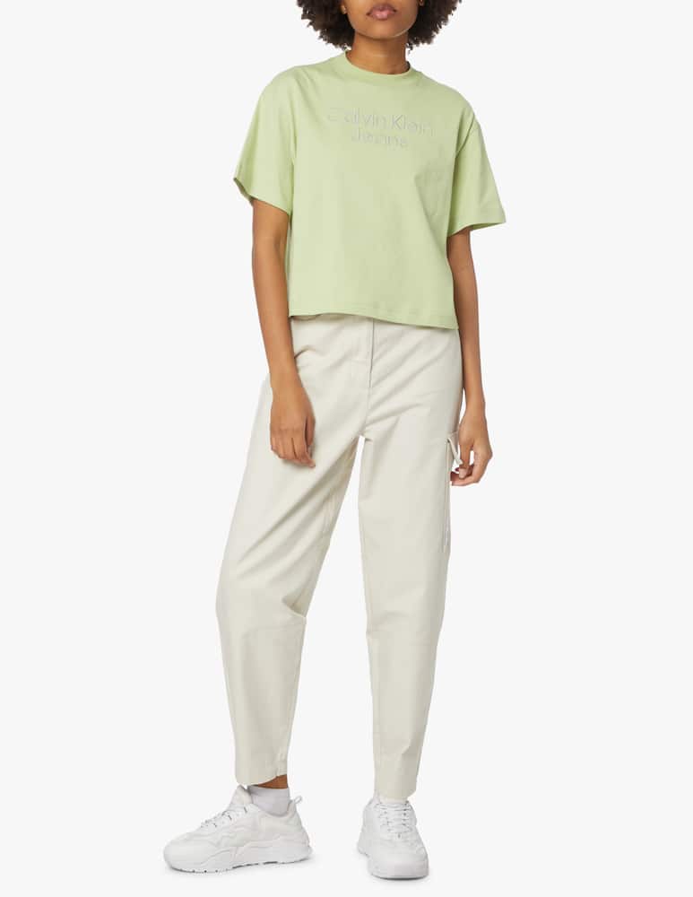 rinascente Calvin Klein Jeans Silver embroidery logo t-shirt - green