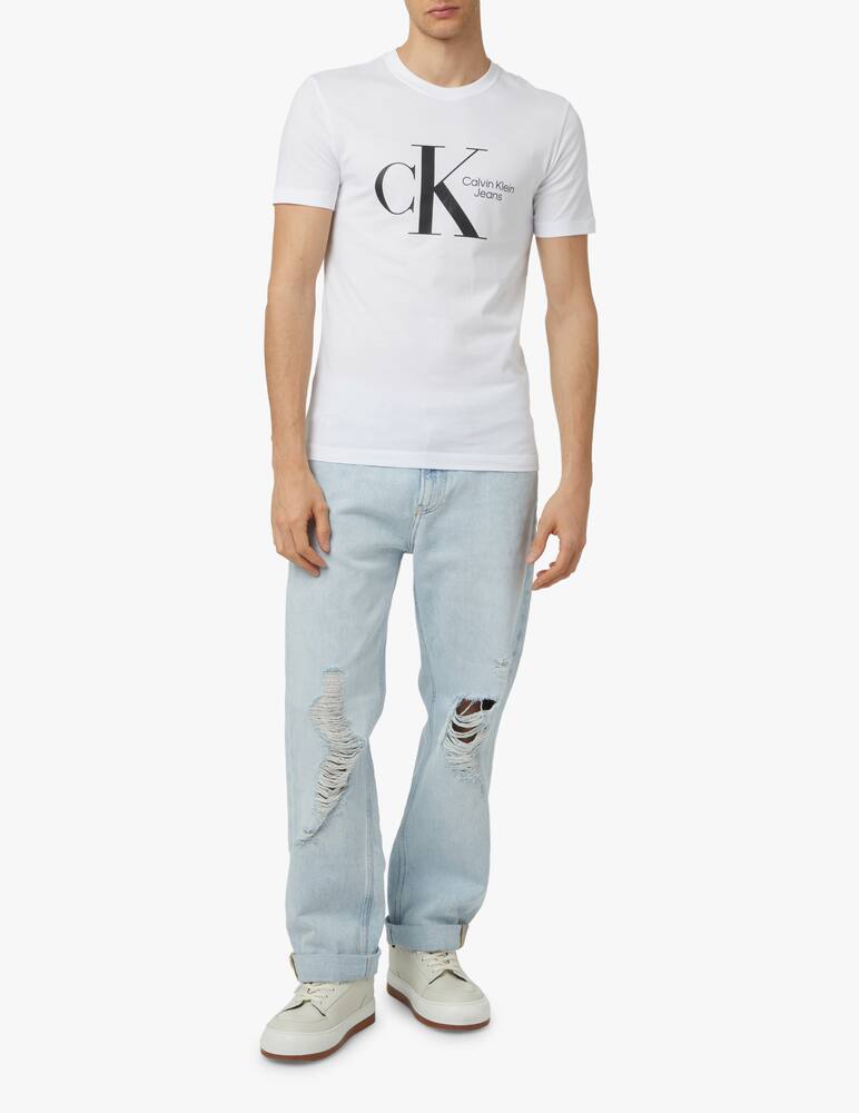 rinascente Calvin Klein Jeans Maglietta maniche corte dynamic monogram - bianco