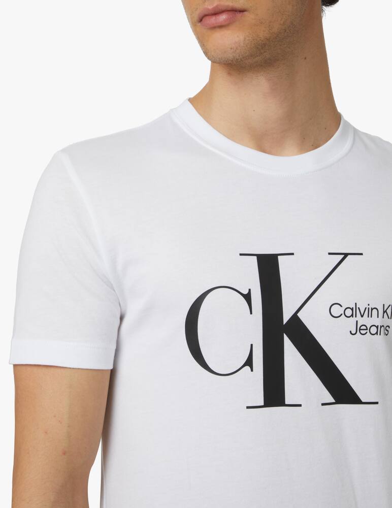 rinascente Calvin Klein Jeans Maglietta maniche corte dynamic monogram - bianco