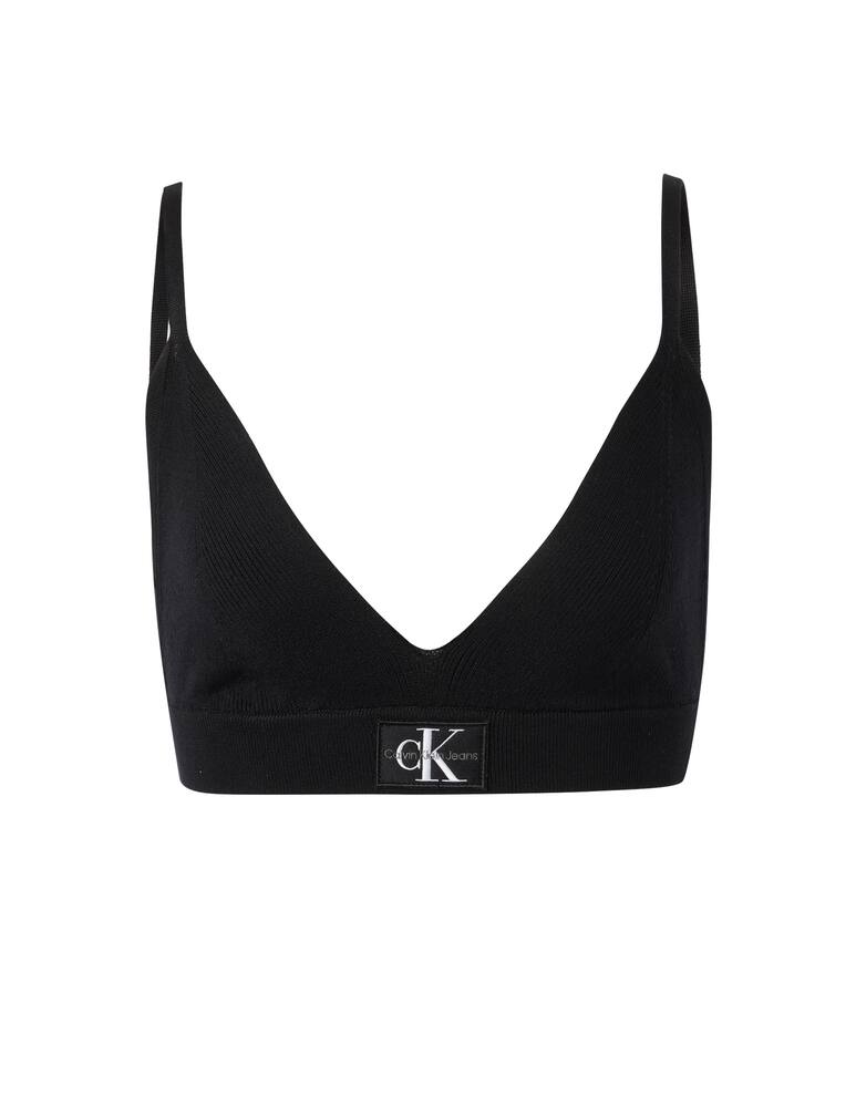 rinascente Calvin Klein Jeans Bralette a coste - nero
