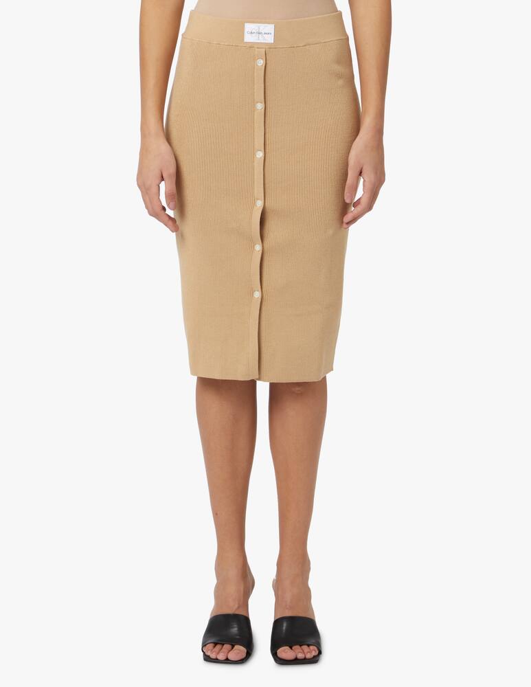 rinascente Calvin Klein Jeans Badge midi skirt - beige
