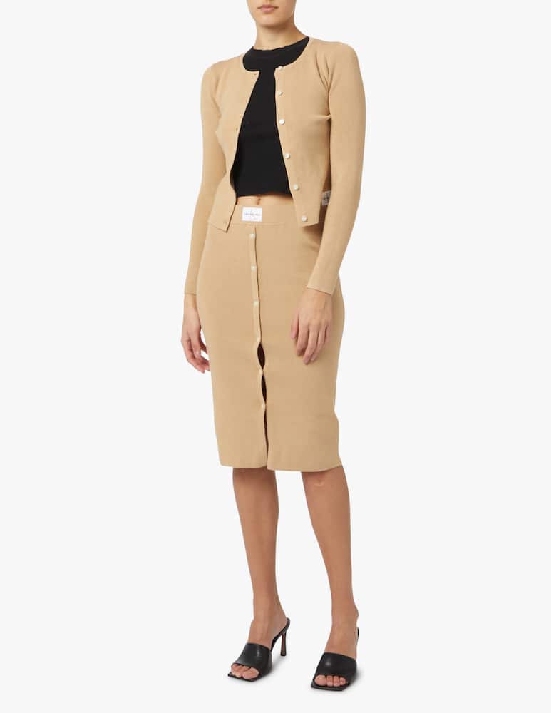 rinascente Calvin Klein Jeans Cotton badge cardigan - beige