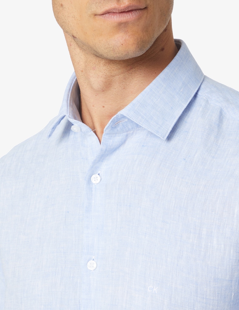 rinascente Calvin Klein Camicia solid in lino slim fit