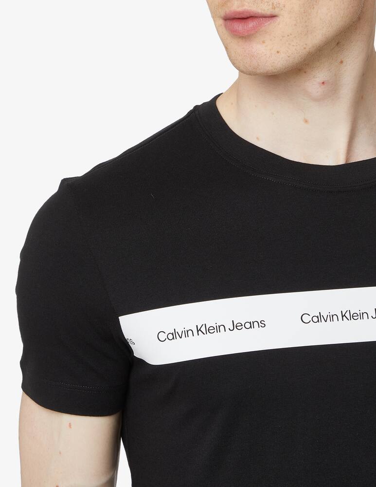 rinascente Calvin Klein Jeans Maglietta maniche corte tape contrast - nero
