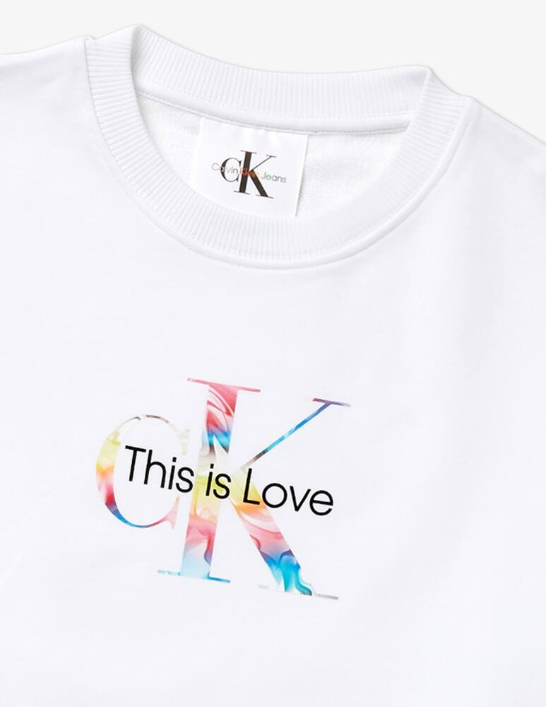 rinascente Calvin Klein Felpa crop in cotone boxy - Bianco