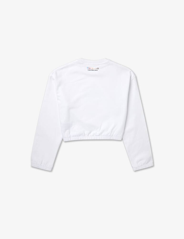 rinascente Calvin Klein Felpa crop in cotone boxy - Bianco