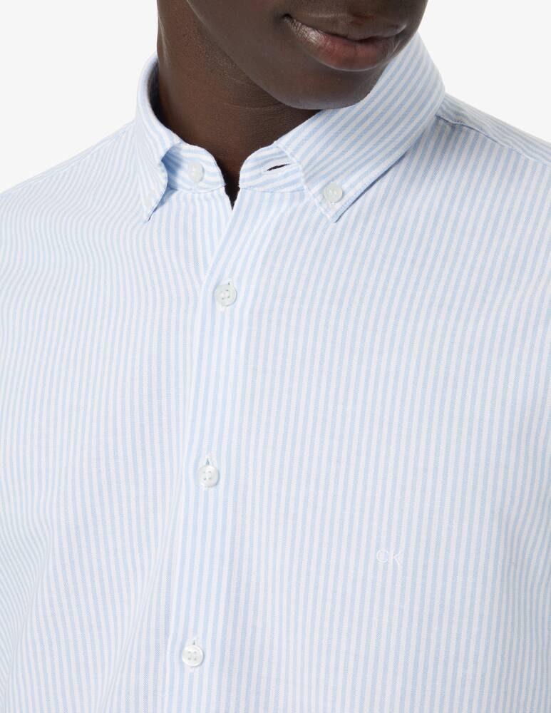 rinascente Calvin Klein Washed oxford stripe slim shirt - Light blue