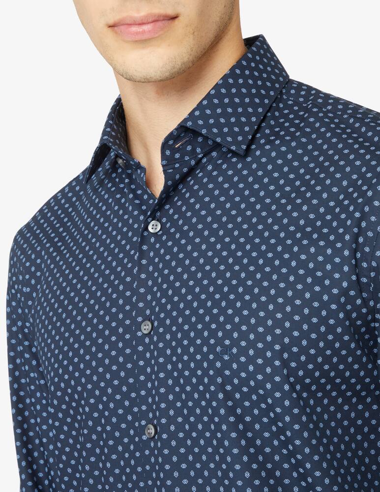 rinascente Calvin Klein Camicia con stampa rombi slim - Blu