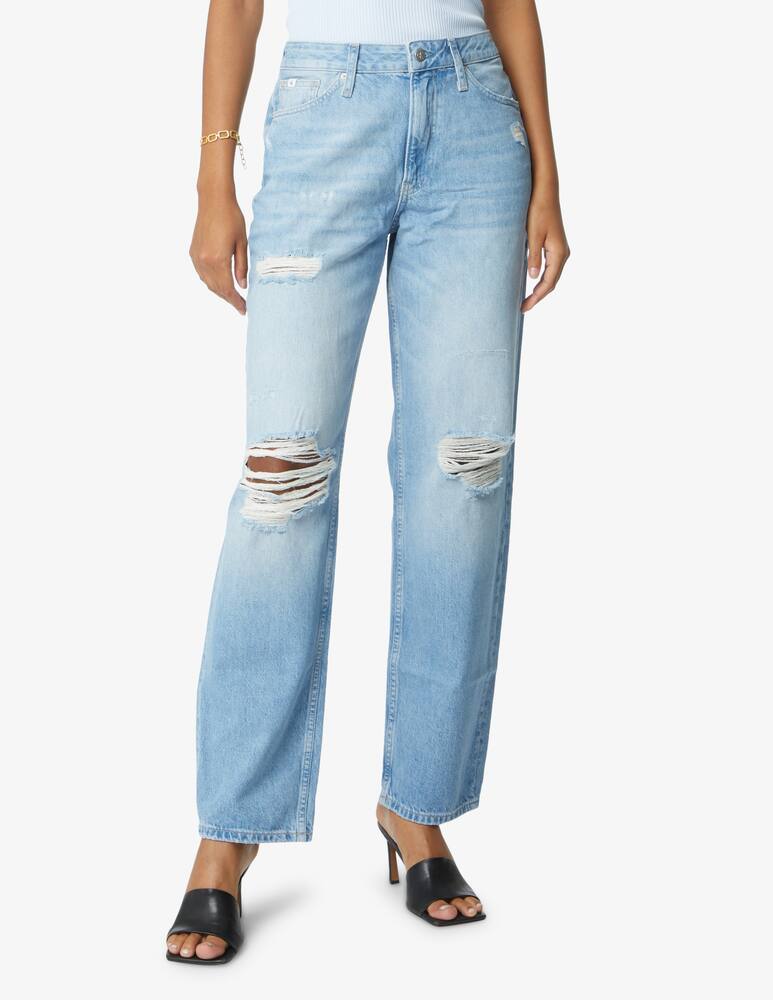 rinascente Calvin Klein Jeans 90 high rise straight jeans with rips - Light blue