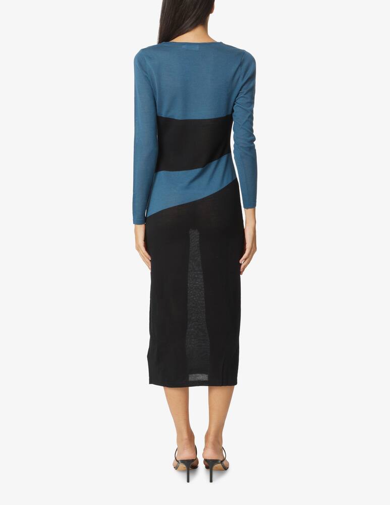 Calvin Klein Vestito midi in lana - Blu - immagine 2 Calvin Klein Vestito midi in lana - Blu - immagine 2