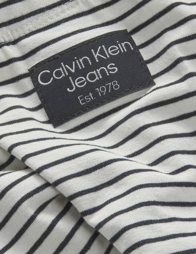 rinascente Calvin Klein Leggings in cotone a righe badge - Bianco